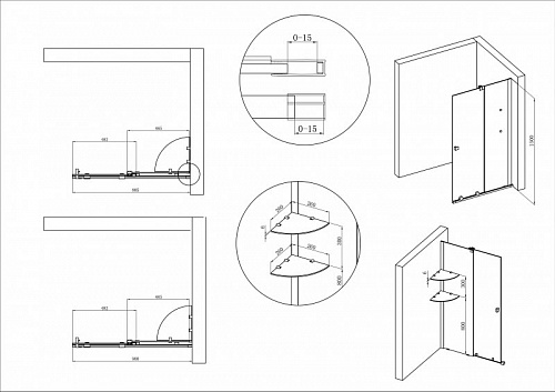 ДУШЕВОЙ УГОЛОК CEZARES VERONA A-1 90-P-Cr-R