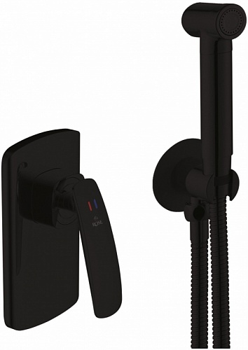 Смеситель с гиг. душ встраиваемый черный ROSE R1105H