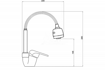 Смеситель д/кухни Solone (LOP4-B043)  бок. гибкий излив 