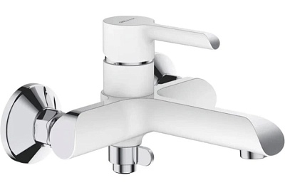 Смеситель д/ванны к/н  SHEVANIK белый/хром S6002F