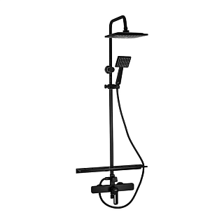 BRIMIX Душ.система из алюминия ЧЕРНАЯ с полочкой (81725)