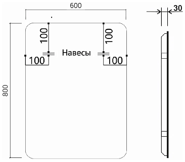 Зеркало 60 "Vincea LED VLM-3VC600-2 600?800 c сенсорным выключателем и диммером, с функцией антизапотевания