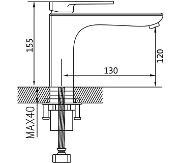 Смеситель д/раковины SHEVANIK оружейная сталь S8501T