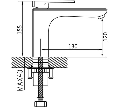 Смеситель д/раковины SHEVANIK оружейная сталь S8501T
