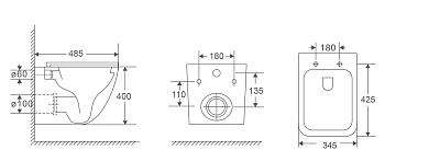 Унитаз подвесной безободковый Vincea "Demi" TORNADO белый .сиденье slim м/л  VT1-55T
