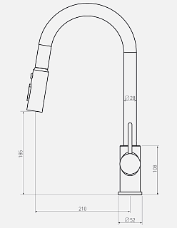 Смеситель д/кухни "AISAI" (AIS-1023SS) нерж. под фильтр с вытяжным изливом TOKITO 