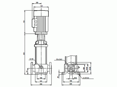 Насос CR 3-6 (0,55кВт, 3х400V) 96516653